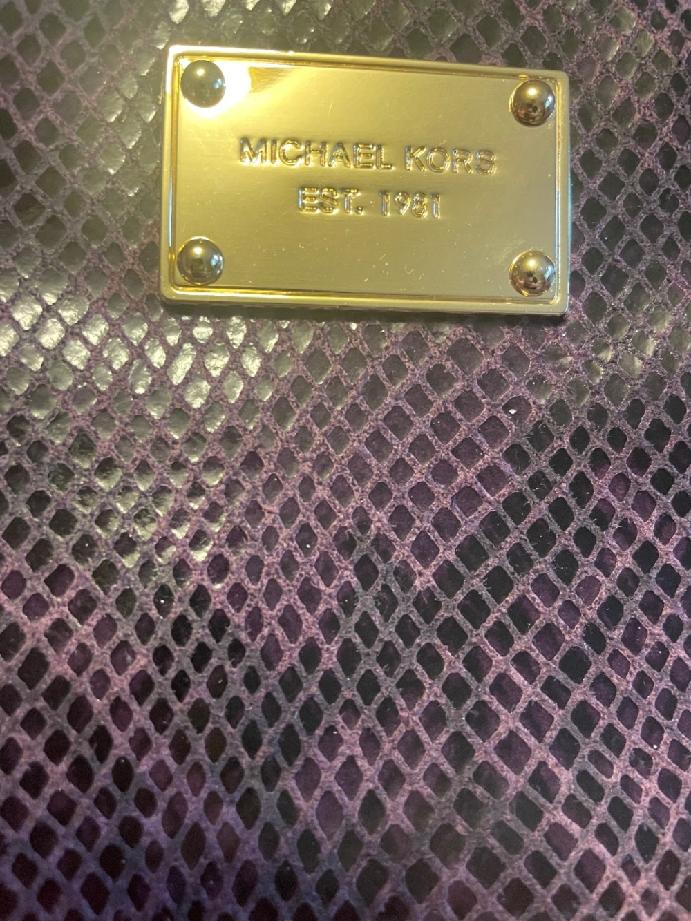 MICHAEL Michael Kors Purple Snakeskin Shoulder / Crossbody Purse